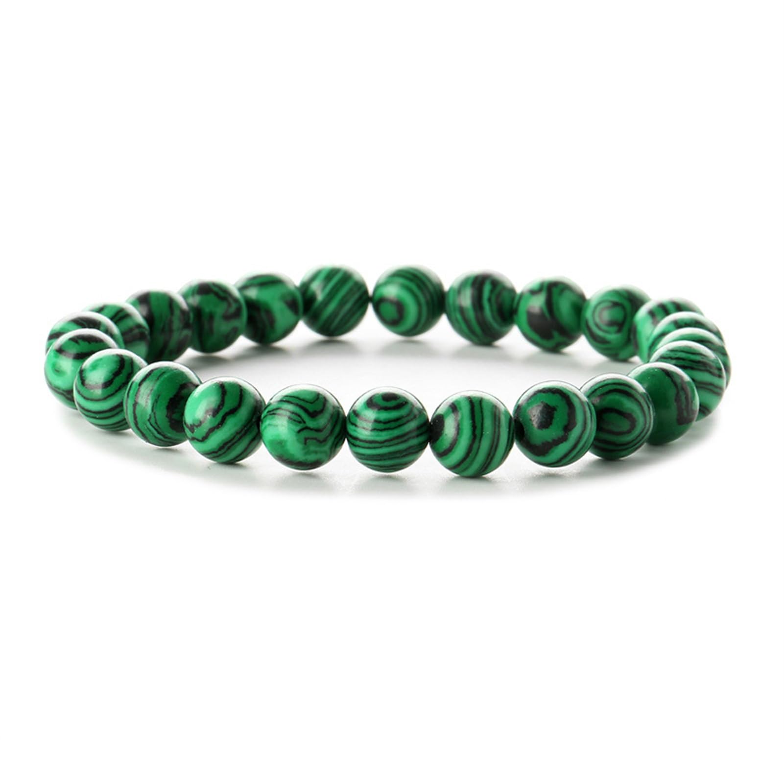 Bracelet perles malachite 8mm pierres précieuses stretch