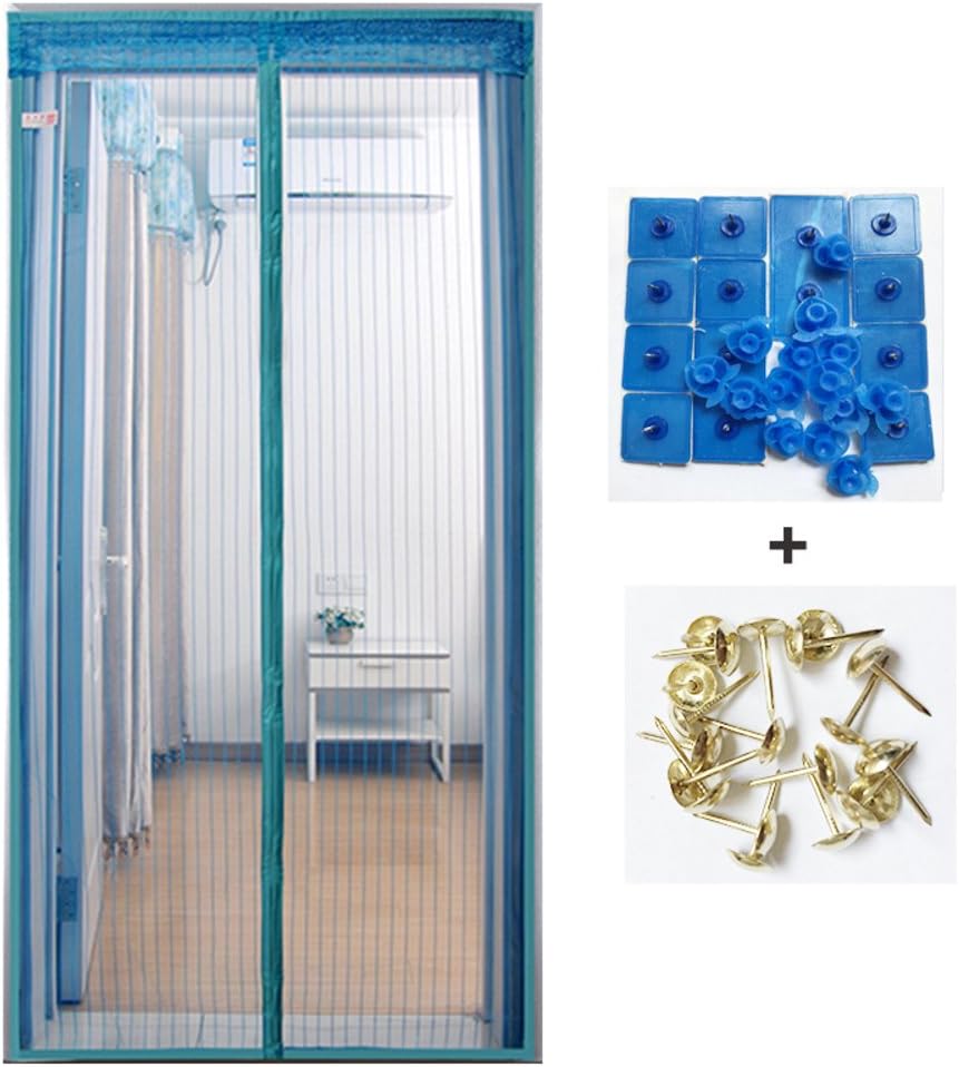 Full frame velcro summer window screens,Magnetic screen door encryption screen door mesh home bedroom snap shut automatically screen door-C 100x240cm(39x94inch)