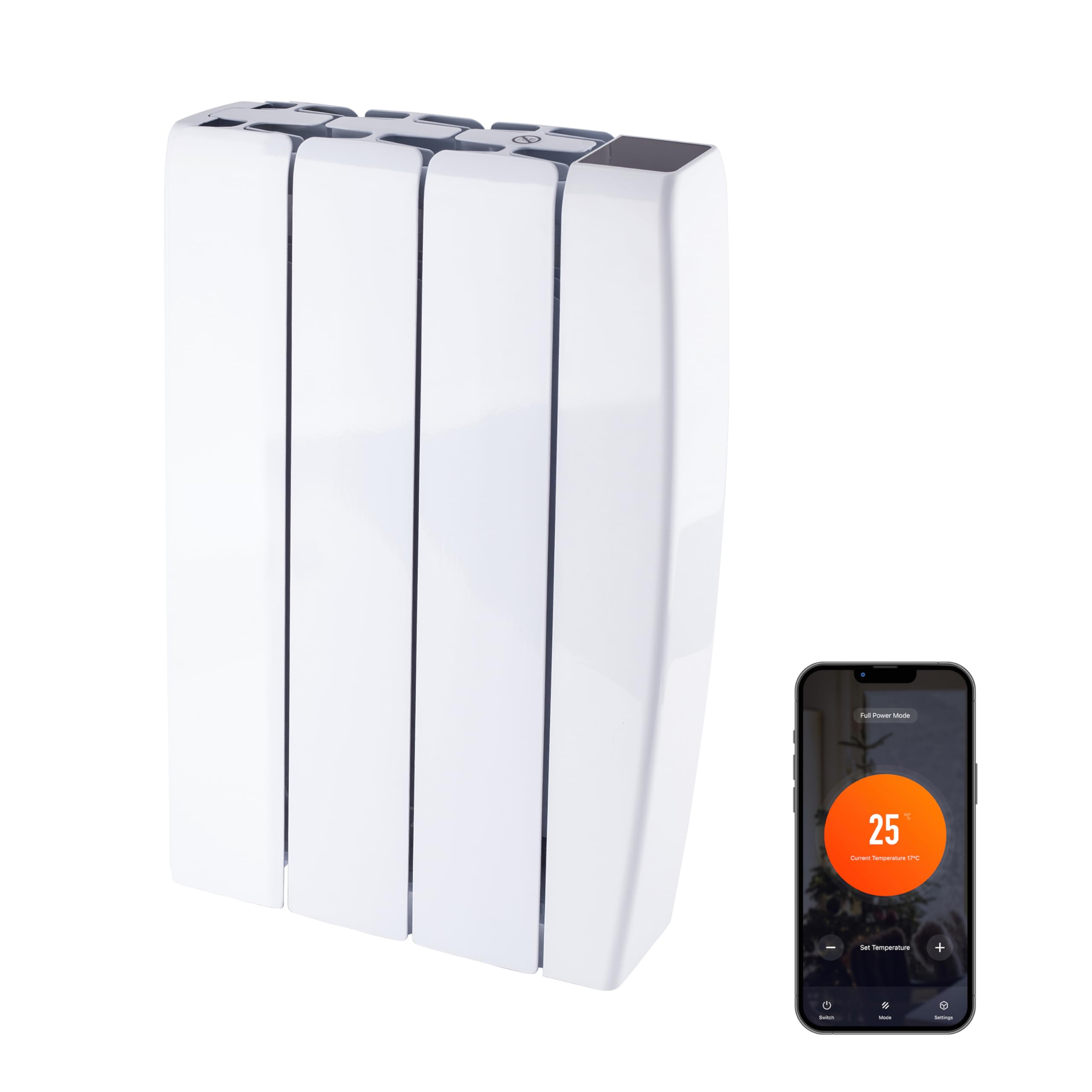 TCP Smart Ceramic Panel Radiator 700W (White) – WiFi Electric Heater with App Control, Slimline Wall-Mounted Design, Energy Efficient Heating with Ceramic Core