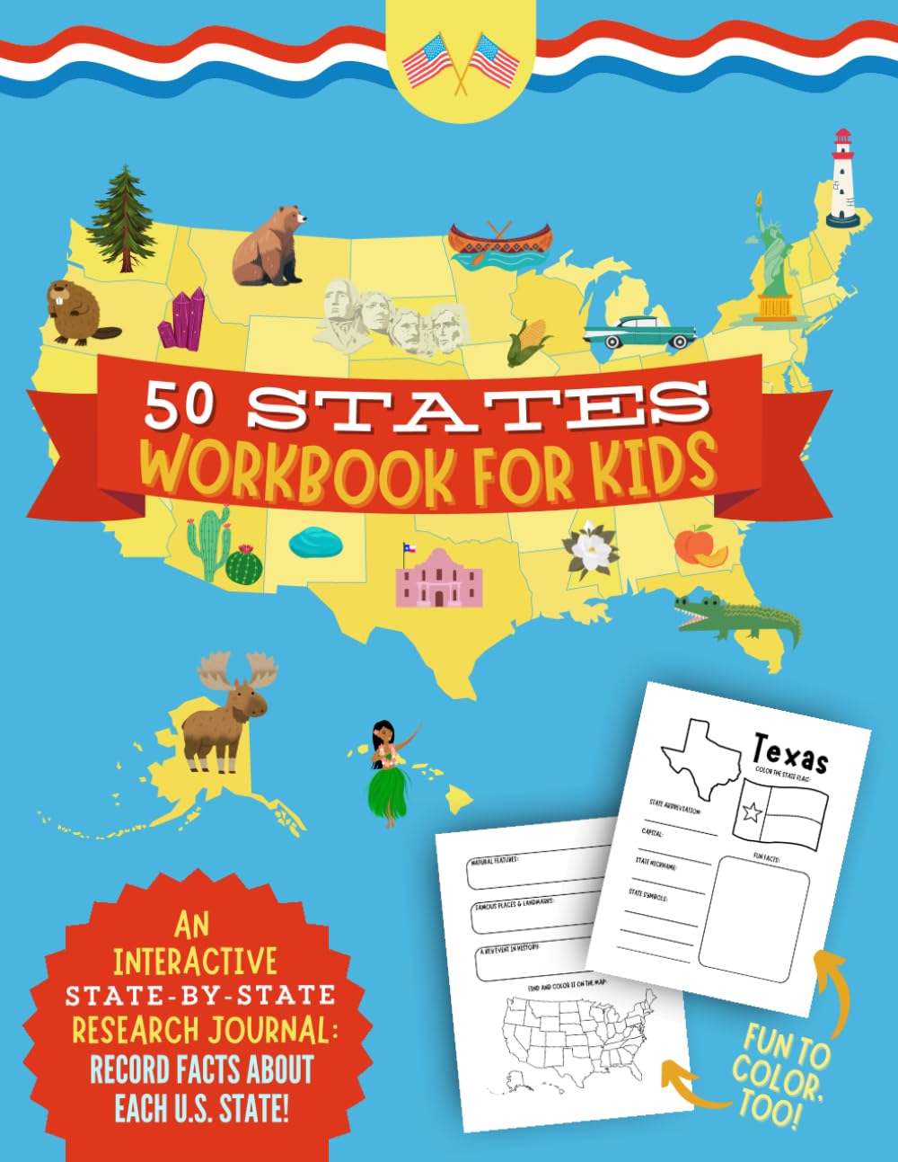 50 States Workbook for Kids: Fun US State Research Workbook to Learn the 50 States and Capitals (US State Workbook with Maps, United States Workbook ... Book for Kids) (50 States Book for Kids)