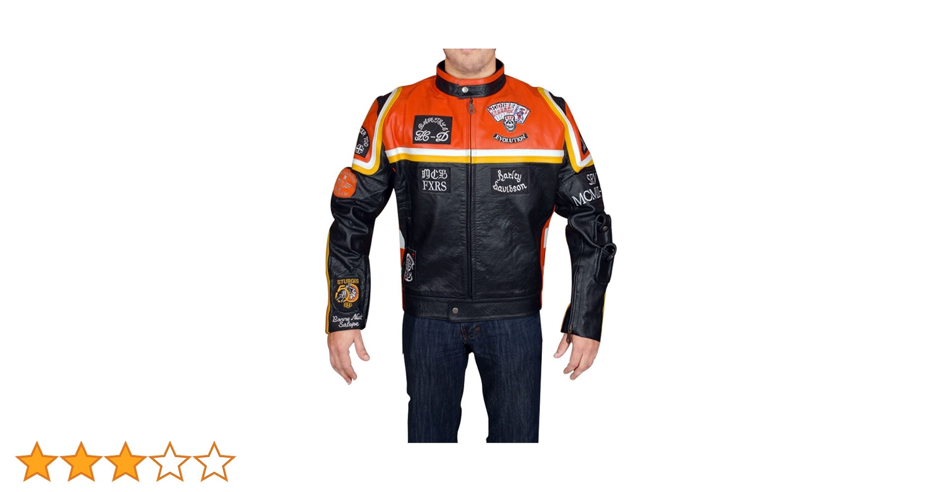 Marlbolo LEATHER JACKET 馬革 Marlboro Leather Motorcycle Jacket - Racing Motorcycle Jacket