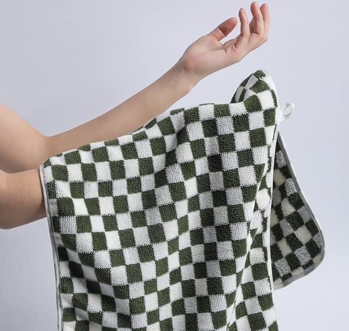 HomeCloud Microfiber Soft & Fuffy Hand Towel 400 GSM with Hanging Loop | Soft, Highly Absorbent & Fast Dry | Perfect for Home, Pool & Gym | (75x35cm) (Chess_Multi, Set of 2) 1