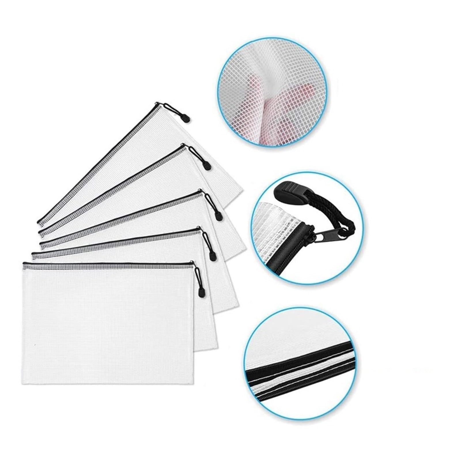 Cartelline Trasparenti Custodia con cerniera B6 da 30 pezzi 5,3 x 7, pollici, borsa impermeabile for materiale scolastico for ufficio, puzzle e giochi for organizzare lo spazio di archiviazione