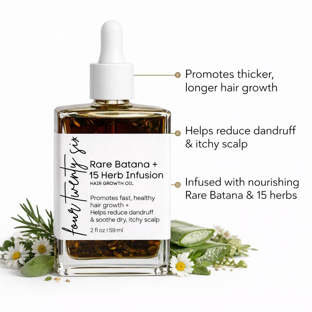 Hair Growth Oil with Rare Batana & Ayurvedic Herbs - Extra Strength Natural Treatment for Thinning Hair Loss, Edges, Scalp Health - Strengthens & Thickens All Hair Types - 30+ Botanicals - 2oz - Image 2