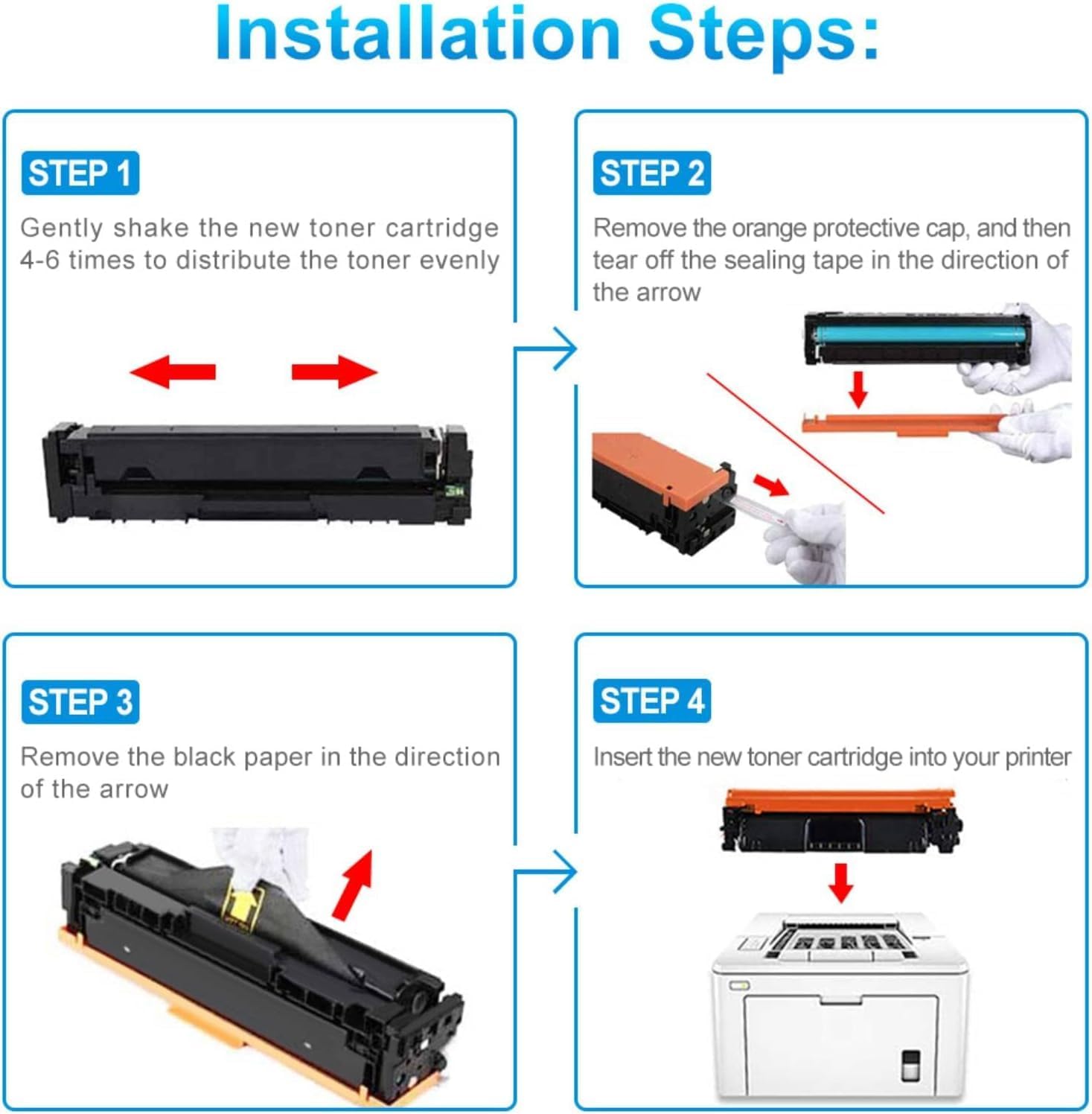 W2020A 414A Black Toner Cartridge Replacement for HP 414A 414X Black Toner for Color LaserJet Pro MFP M479fdw M479fdn M479dw M454dw M454dn Enterprise M455dn Printer ( Black, 2-Pack)