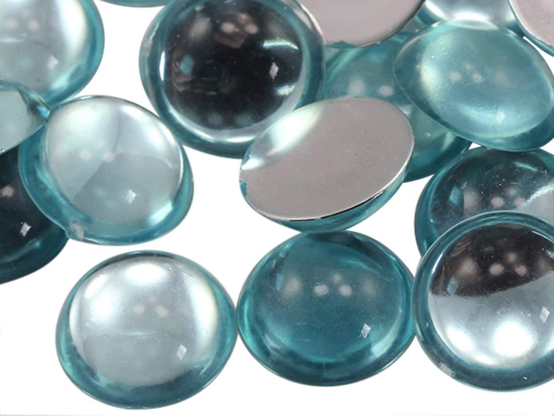 KraftGenius Allstarco 200PCS Flat Back Acrylic Round Pearl Cabochons Plastic Gems Embellishments Jewelry Craft Costumes Card Invitations Cosplay