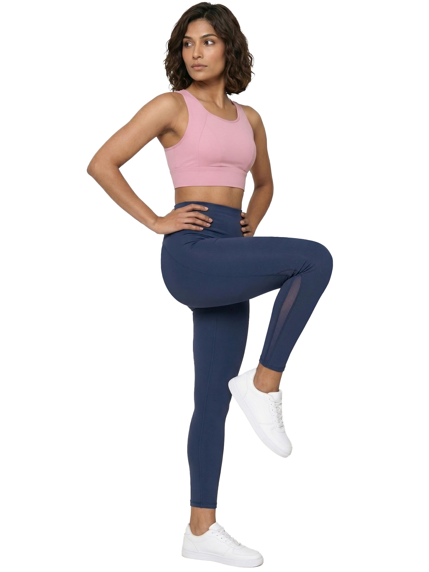 Cut N Sew Leggings, Slim Fit, High Waist - A611-image-44