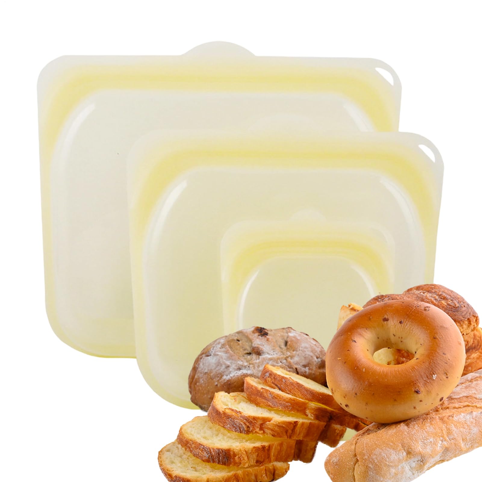 Sacchetti Freezer Riutilizzabili 3 Pezzi Bustine Porta Pranzo in Silicone | Ermetici e Adatti al Congelatore Per preparazione pasti, pranzo, frigo, carne, formaggio, verdura, frutta