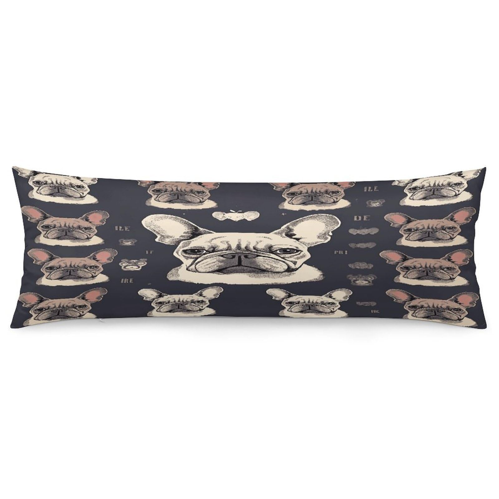 I Love French Bulldog Throw Pillow Cover Soft Pillow Case Decorative Lumbar Pillow Cover Cozy Throw Pillowcase Polyester Rectangular Cushion Case Decor for Couch Sofa Bed