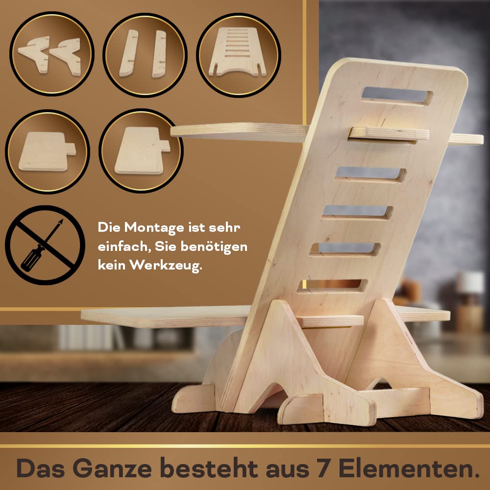 Stehschreibtisch Aufsatz | Stehpult Holz| Standing Desk | Ständer | Schreibtischaufsatz Holz | Stehpulte | Standsome Stehschreibtisch | Steh Schreibtisch | Made in EU