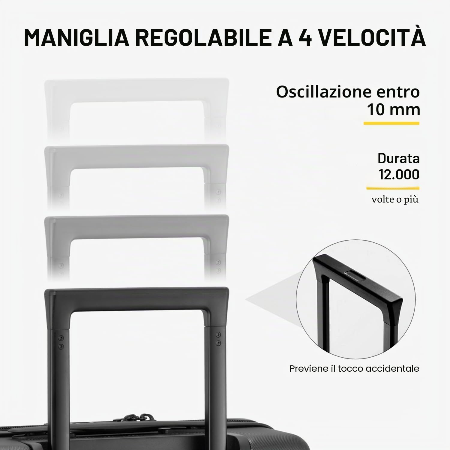 LEVEL8 Valigia Bagaglio a Mano Elegante Micro Diamante Strutturato Design Valigie Trolley Rigido Bagaglio a Mano con 4 Ruote Doppie Girevoli e Lucchetto TSA Integrato 54.5x37x23.5CM, 40L, Grigio