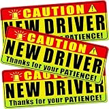 Sukh 3 Pcs New Driver Magnet for Car - Funny Be Patient Student Driver Magnet Yellow Red Green Safet