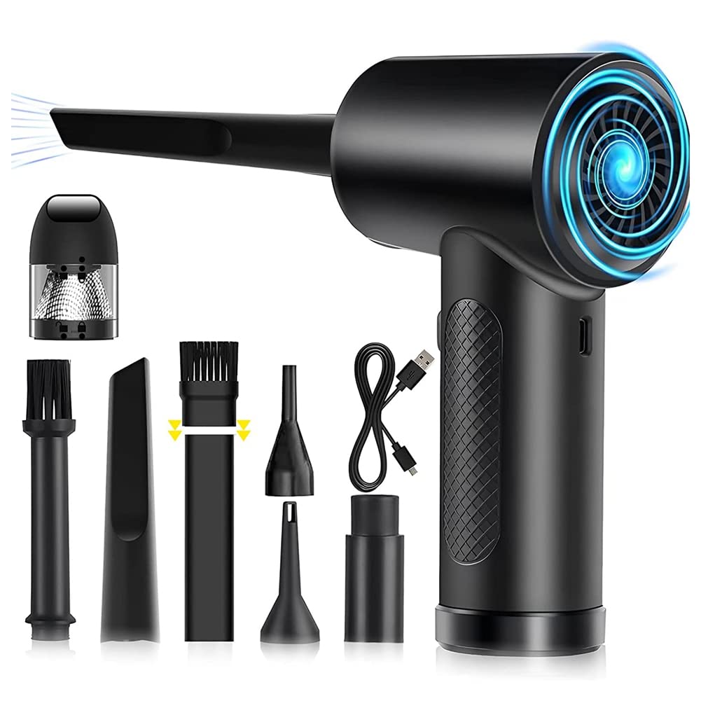 Spolverino ad aria compressa Spolverino ad aria elettrica riutilizzabile Air Duster e aspirapolvere 2 in 1, 3 velocità 51000 /min soffiatore d'aria fili