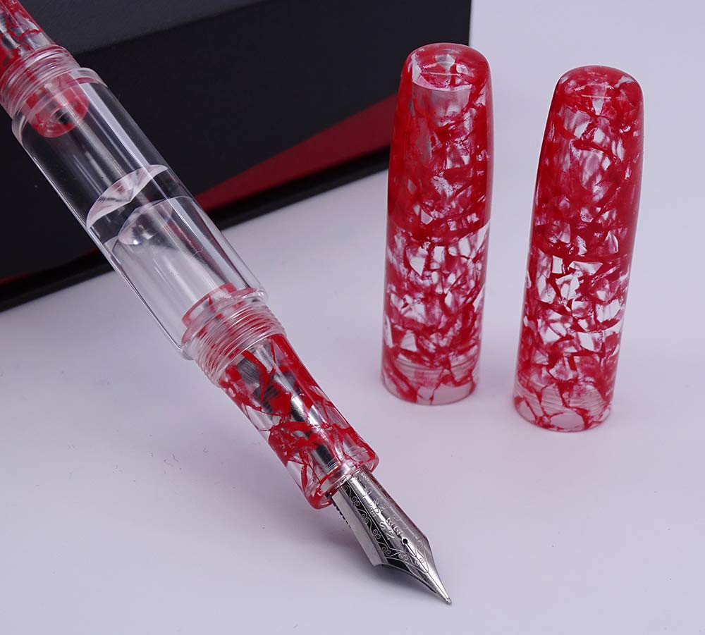 Amazon | PENBBS 469-99 ダブルペン先 万年筆 細字 中字 赤 アクリル
