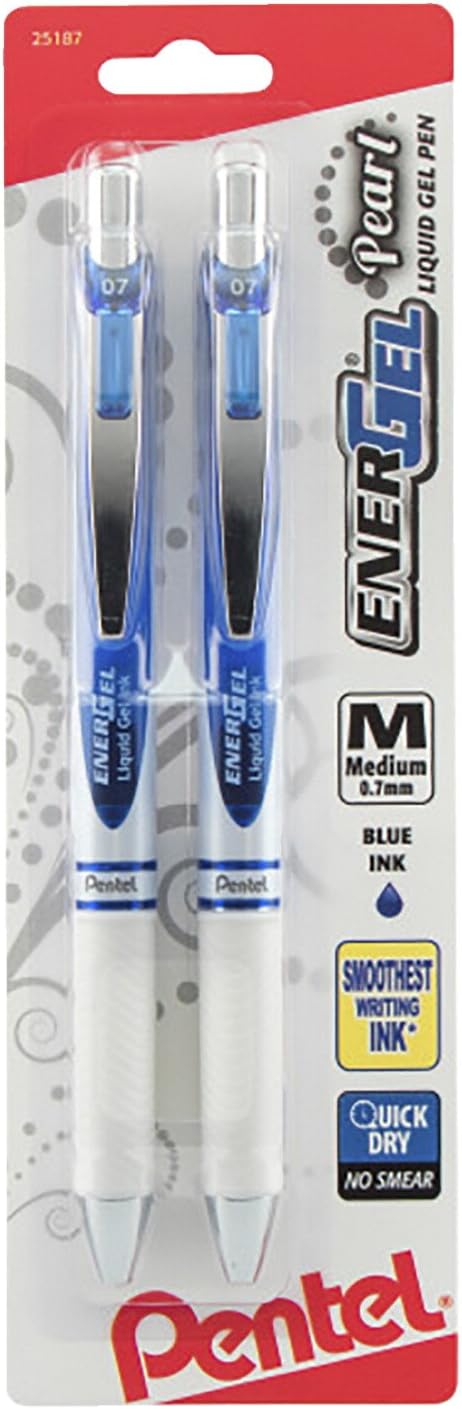 Box of 12, Blue Pentel EnerGel Deluxe RTX 0.7mm Rollerball Gel Ink Pens, BL77C e