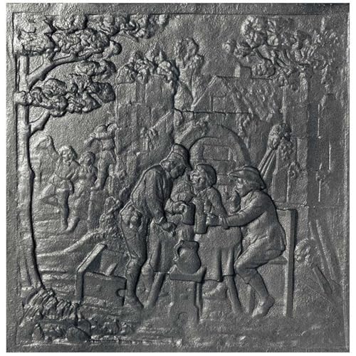 LUNA WAY CAST IRON - Plaque de Cheminée en Fonte | Décorée et Durable | Stocke et Réflète la Chaleur | Protège et Embellit Le Foyer, Gris, 60 x 60 cm,...