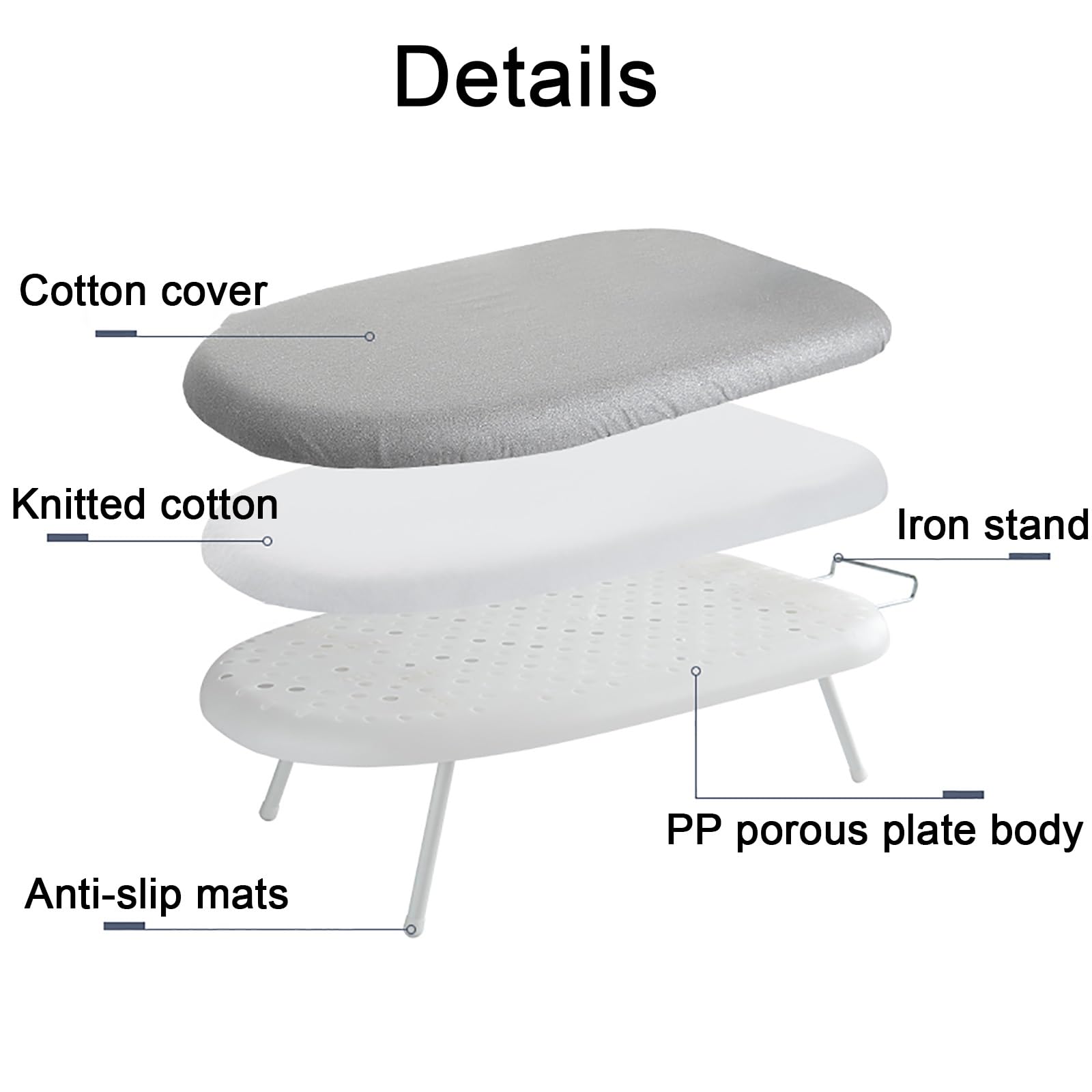 Tabla De Planchar De Mesa con Patas Plegables, Tabla De Planchar De Encimera Extra Ancha con Funda De AlgodóN, Mini Tabla De Planchar PortáTil para Costura, Sala De Manualidades, Hogar (Color : B, S