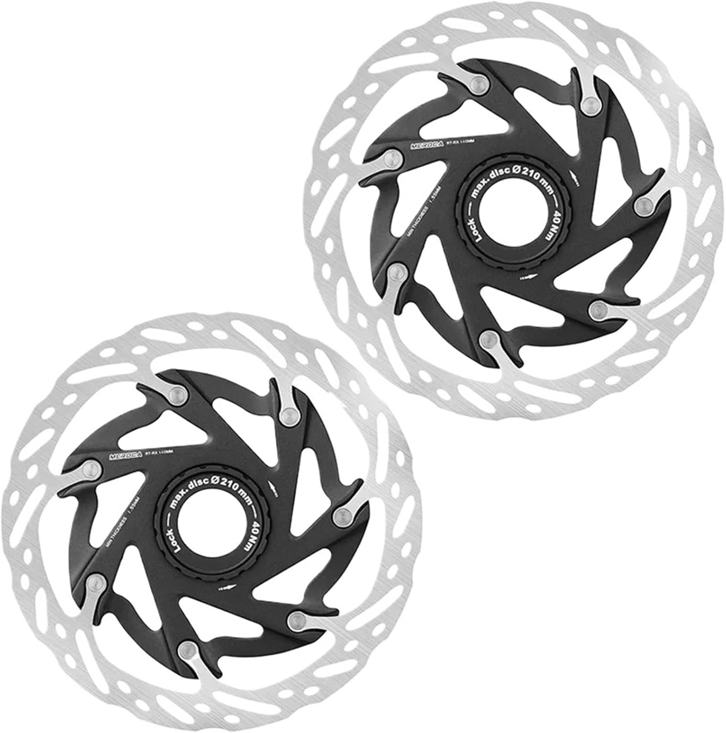 160MM Bike Centerlock Rotor 140MM Heat Dissipation MTB Road Bike Disc Brake Rotor Ultralight Floating Rotors(BLACK 160MM-2PC)