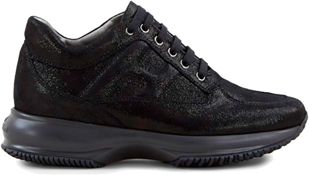 Hogan Interactive in Shiny Suede Black, Womens.
