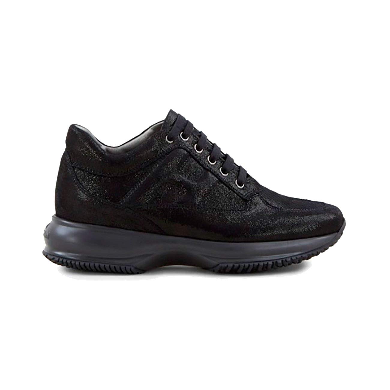 Hogan Interactive in Shiny Suede Black, Womens.