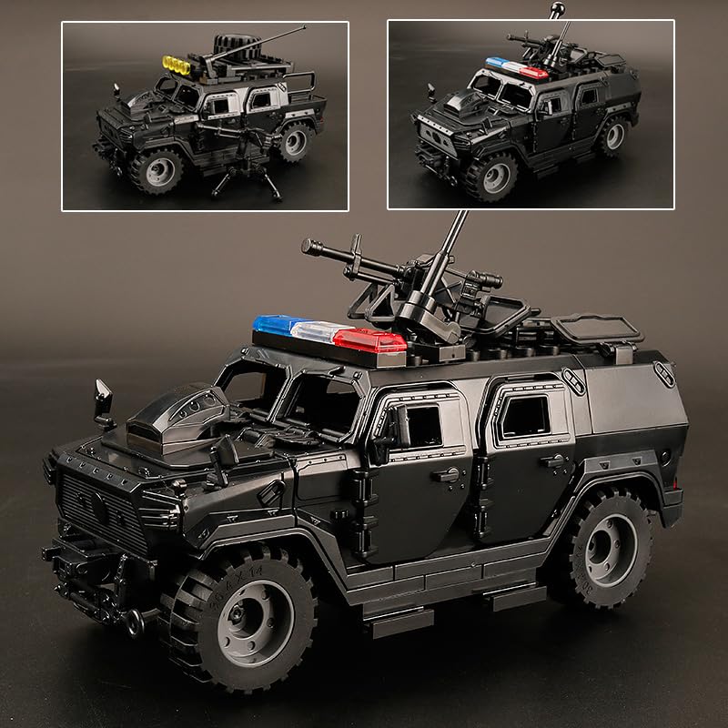 Ulanlan Military Car Building Blocks Toy Set, 2 in 1 Style Bricks Car, Battle Building Blocks Compatible with Major Brand