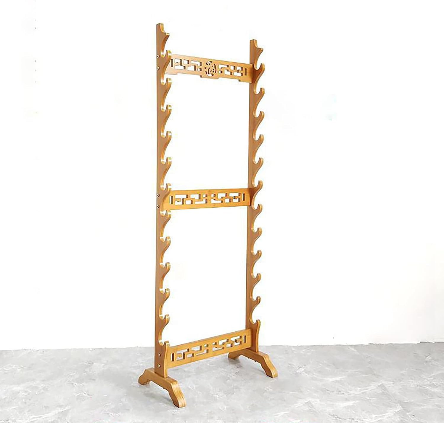 Jwmsxyqr Grain Free Standing Weapon Stands, Vertical Sword Display Stand, Katana Wakizashi Genji Samurai Sword Display Rack -12-Layers