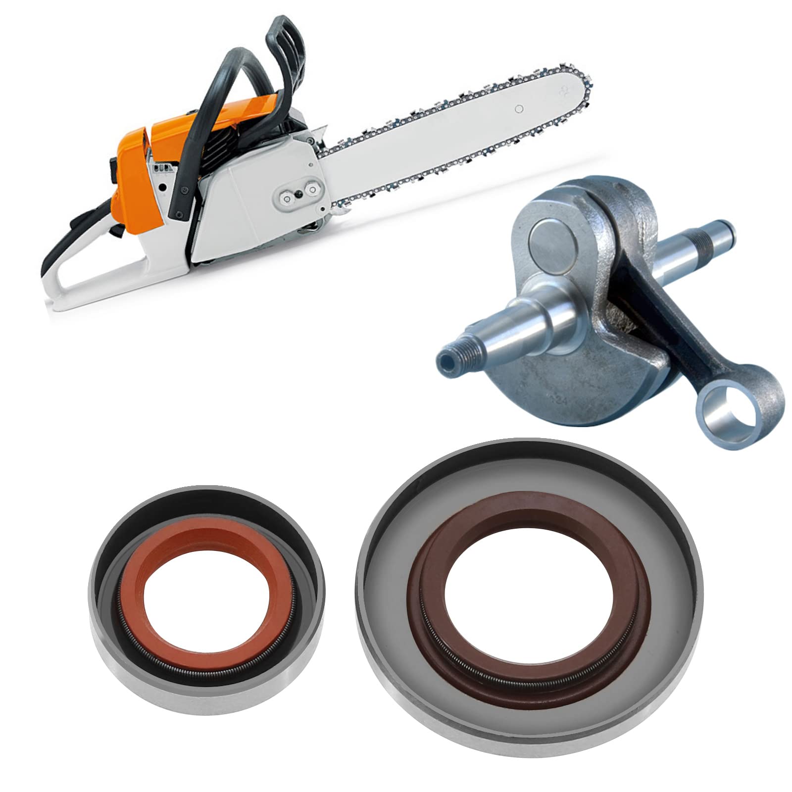 Paraolio Originale STIHL Per Motore Motosega MS440 E 044, Codice Ricambio 9640 003 1320. Guarnizione Olio Motore 2 Tempi, Nuova.
