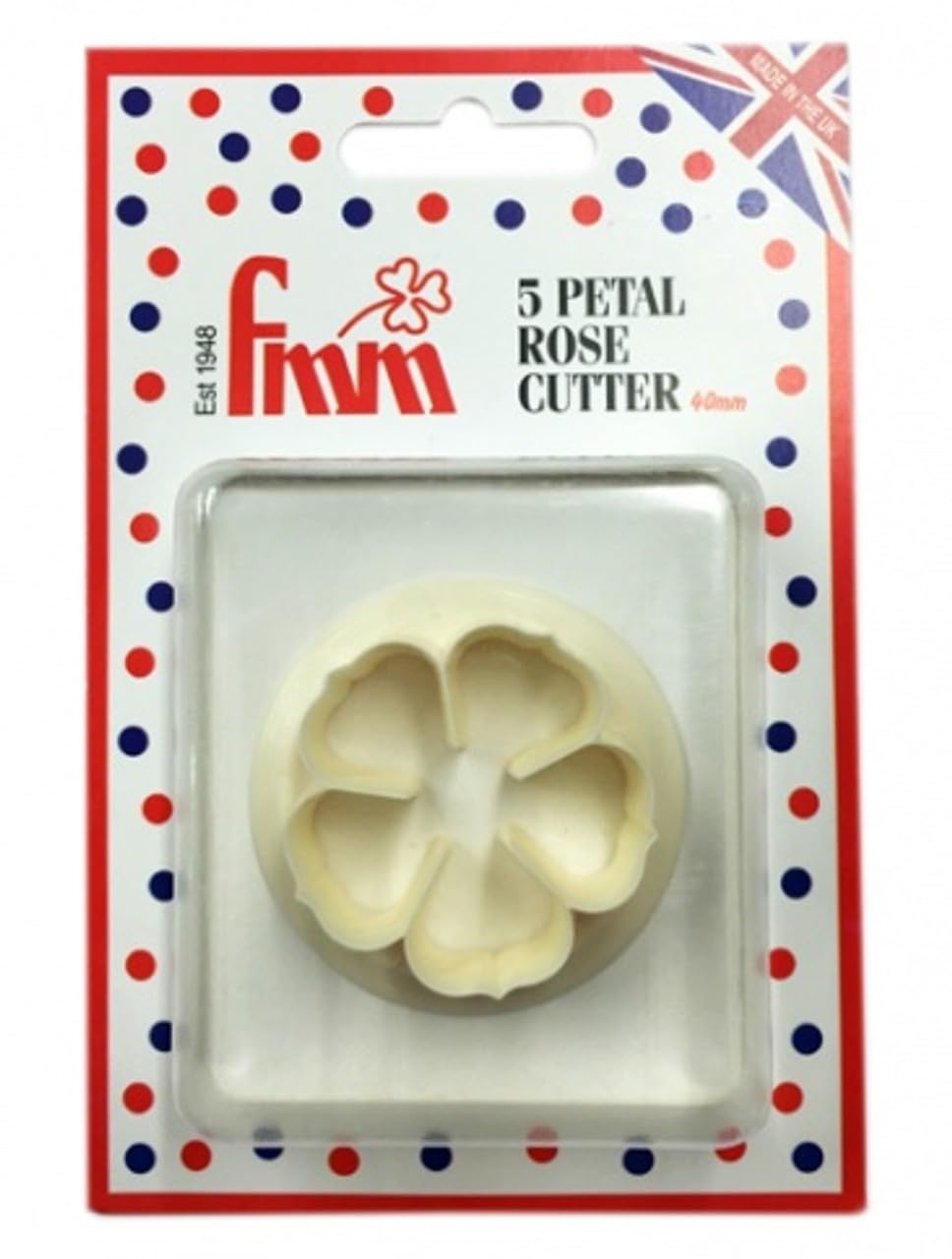 Fmm Cream Five Petal Rose Cutter 40 Mm