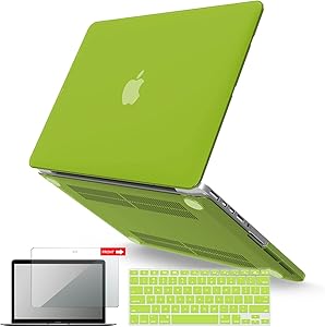 IBENZER MacBook Pro 13 Inch Case 2015 2014 2013 end 2012 A1502 A1425, Hard Shell Case with Keyboard Cover & Screen Protector for Old Version Apple Mac Pro Retina 13, Avocado Green, R13AVGN+2