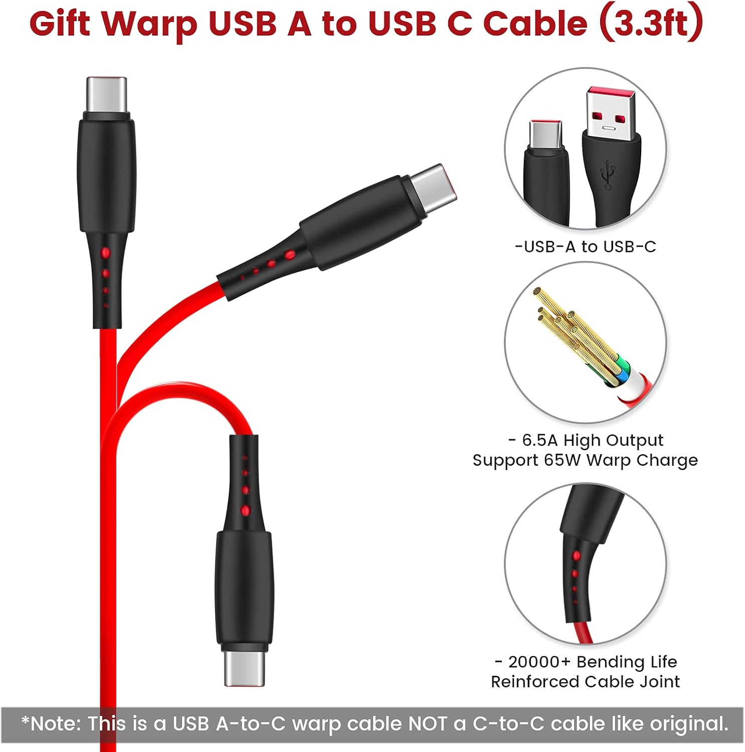 Limited VELOGK 65W Warp Car Charger [10V/6.5A] for OnePlus 8T/9R/9/9 Pro/8 Pro/8/7 Pro/7T/7T Pro/6T/5T/Nord N10 5G, Warp Charge 65 Car Charger Adapter with USB A-to-C Warp Charging Cable (1M/3.3ft)