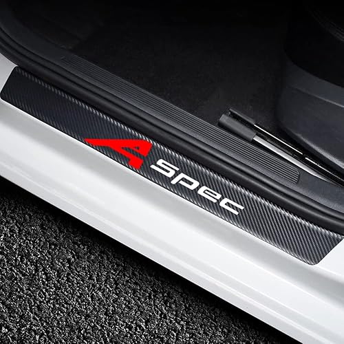 4 protectores de umbral de puerta de automóvil para RLX/MDX/ZDX/TLX/TL/RDX, accesorios aptos para una especificación, calcomanía de cuero de fibra