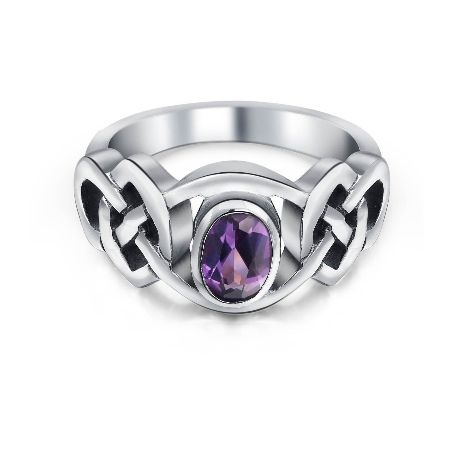 Bling Jewelry Anillo de infinito nudo de amor triquetra celta delicado con turquesa azul estabilizada para mujer y adolescente anillo de banda delgada de plata de ley .925