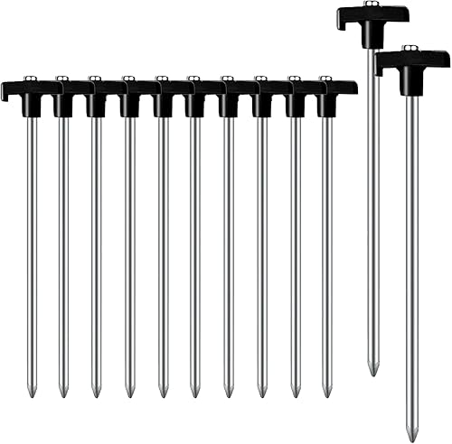Miniatura 13 de 12 piezas de estacas para tienda de campaña, estacas de camping, estacas de tierra de 7.1 pulgadas de AVOFOREST, estacas de tienda de campaña de