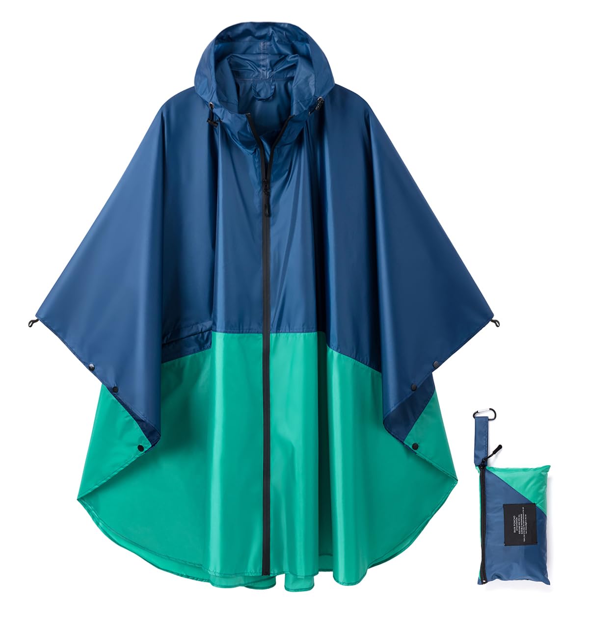 Rain Poncho Jacket Coat Hooded Zipper Style for Women/Men/Adult with Pocket