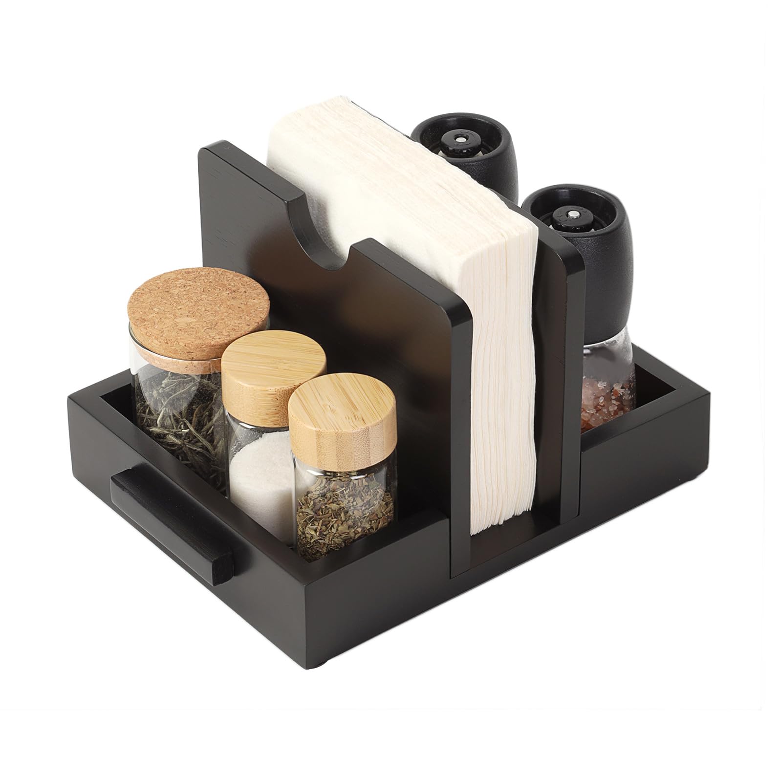 Wooden Napkin Holder for Table to Storage Salt and Pepper Shakers
