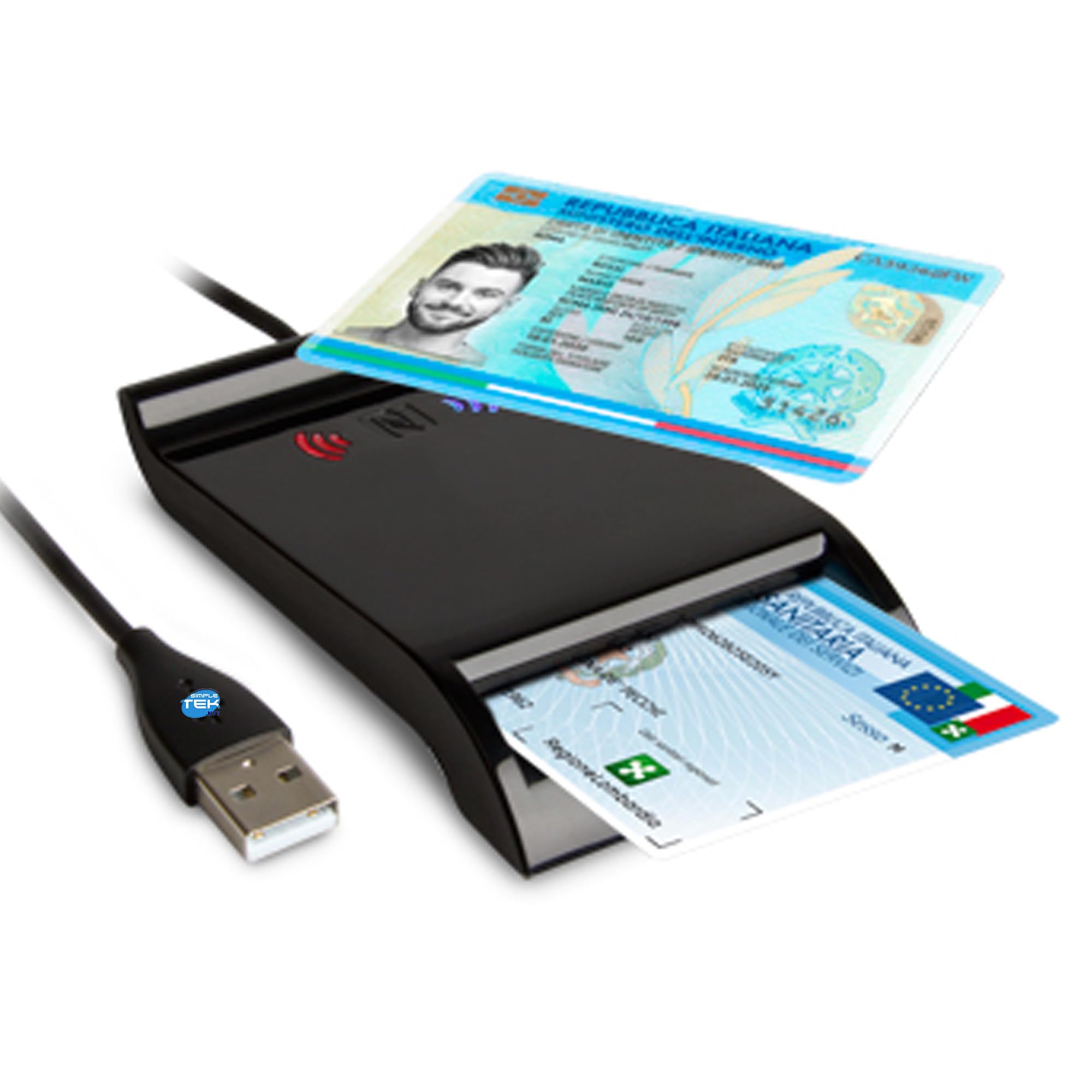 SIMPLETEK - Lector de tarjetas inteligentes y sin contacto NFC USB para CIE