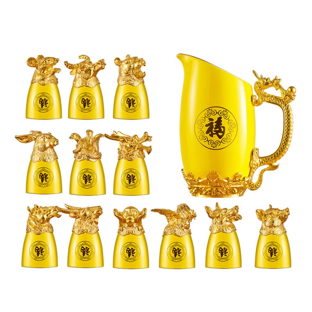 Amazon.com | Cabilock 1 Set Chinese 12 Zodiac Signs Cup Set Retro