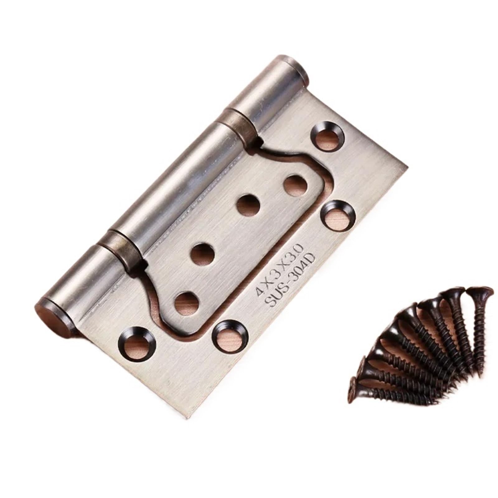 Kdhcvkz D-4 Inch 2Pcs 2Pcs Door Hinges Furniture Hinge Thickened 304 Stainless Steel(D-4 Inch 2Pcs)