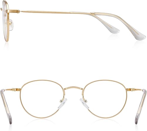 Miniatura 3 de Lentes de lectura redondos de metal pequeños para mujeres y hombres, clásicos, vintage, retro, bloqueo de luz azul, lectores de computadora