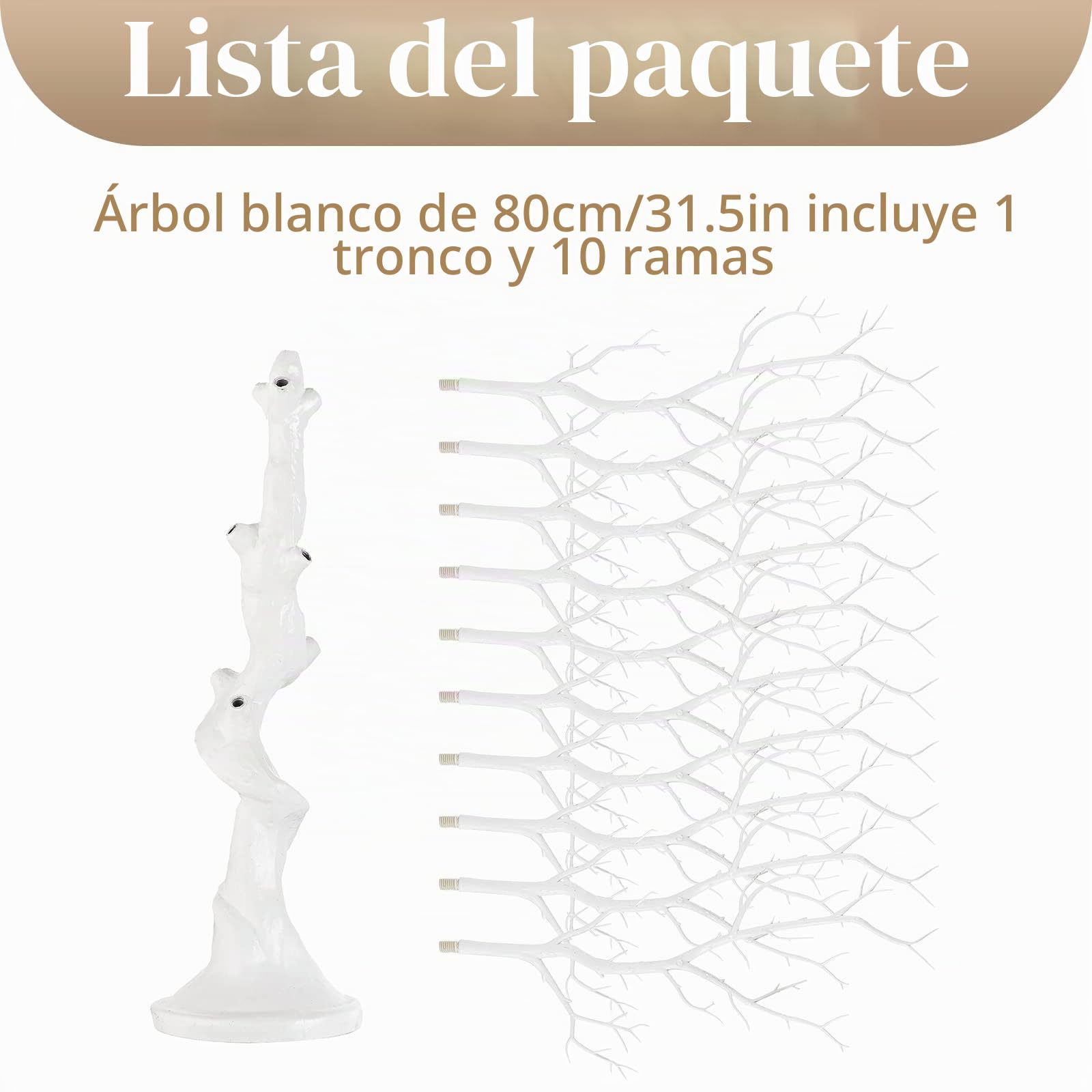 Sziqiqi 80cm Árbol de Pascua Blanco Ramita Árbol Centros de Mesa, Mesa Ramas de Árbol Decorativas Interior de Exhibición Navidad Árbol de Deseos para Huevo Pascua Boda Navidad Fiesta Decoración | Artificial Plástico, estable, multiuso, almacenamiento comp