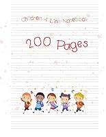 Vista 1 de Children 4 Line Notebook English Notebook With 4 Lines Four Line Notebook For Kids Handwriting 200 Pages
