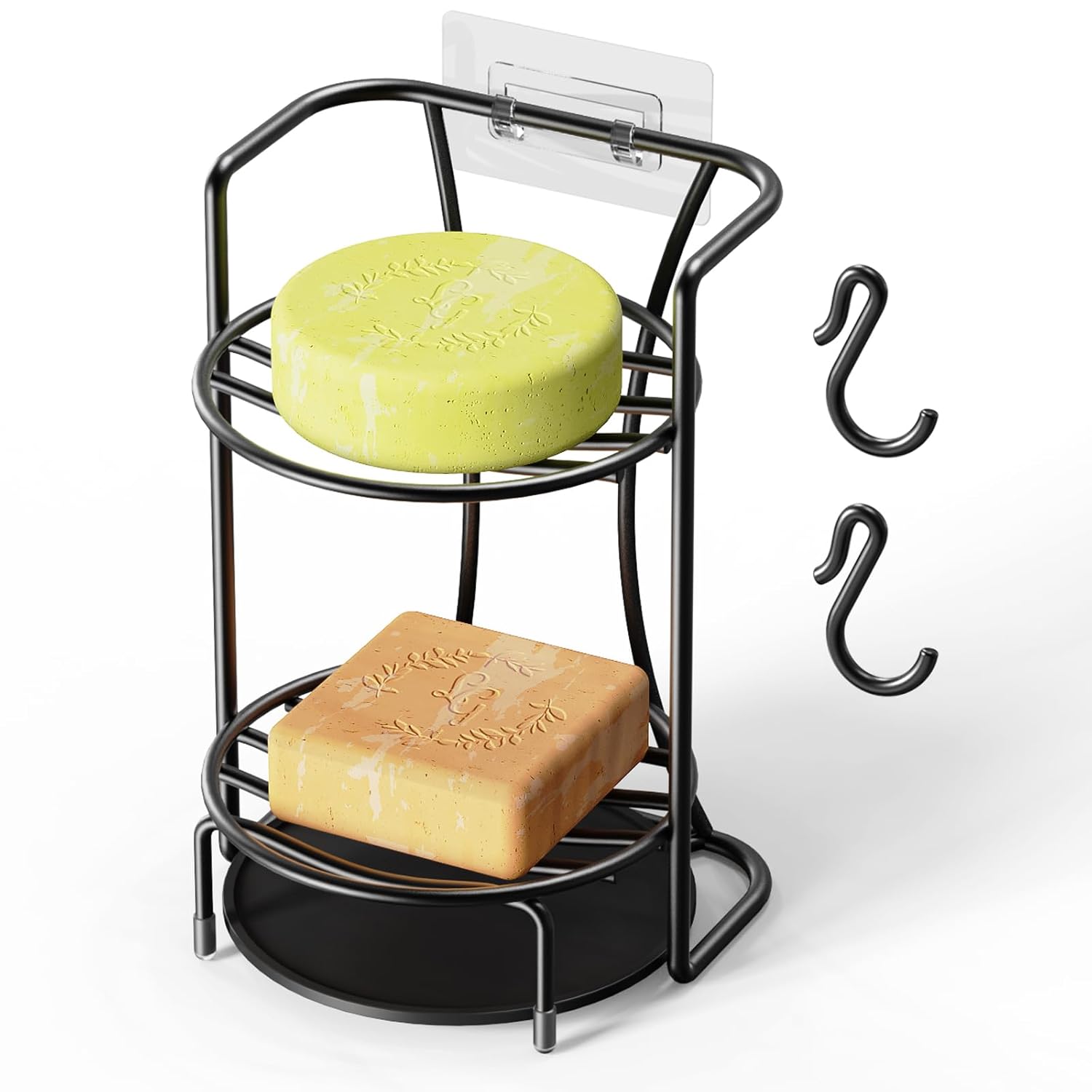 NiHome Soap Holder with Efficient Drainage 2-Tier Shampoo Bar Holder Bar Soap Holder Shower Soap Holder with Durable