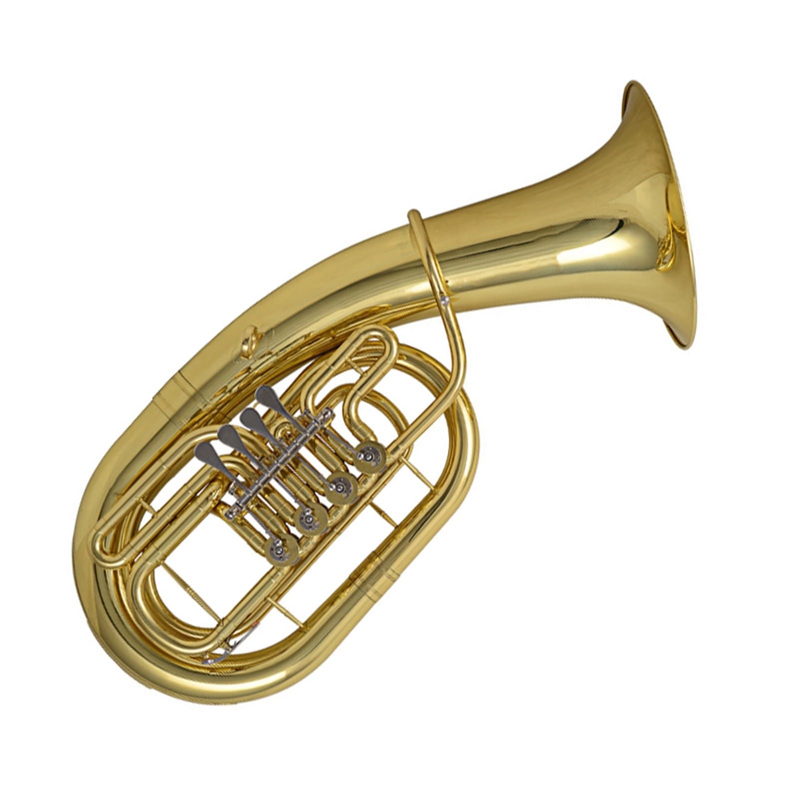 Instrumento de tuba Eufonio de alto rendimiento con llaves planas y acabado lacado dorado