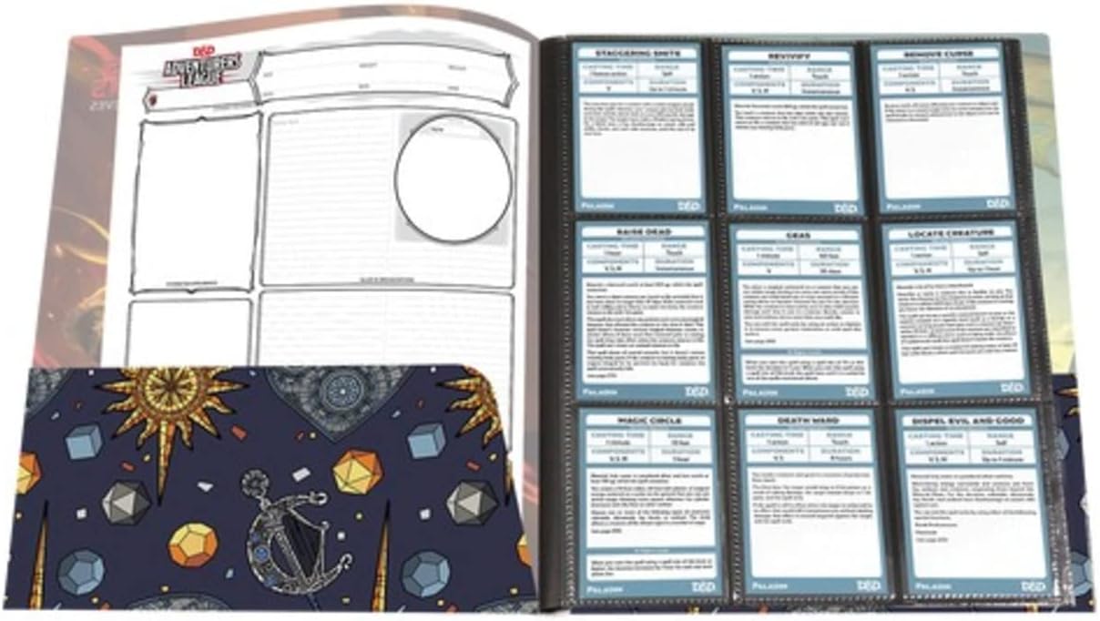 Ultra PRO - Dungeons & Dragons: Honor Among Thieves Character Folio with Stickers Ft. Michelle Rodriguez - Organize & Store your Notes, Character Sheets, & D&D Spell cards, Includes Two 9-Pocket Pages