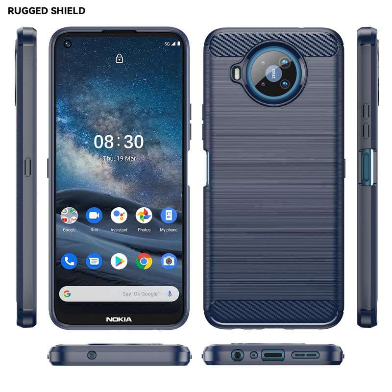 Image of Hybrid Carbon Fiber Back Case for Nokia 8.3 (Blue)