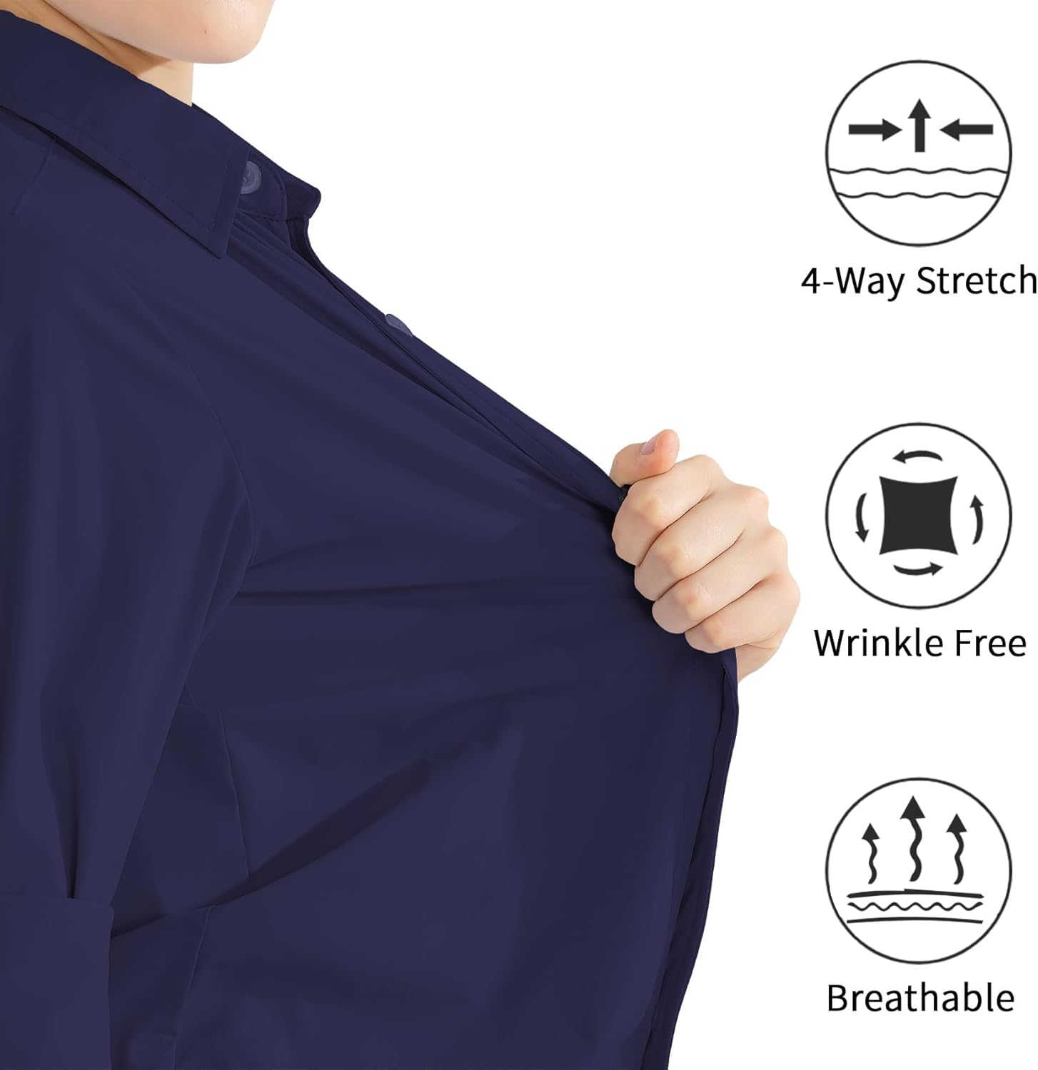 2T-16Y Boys' Stretch Long Sleeve Button Down Toddler Dress Shirt Wrinkle Free Oxford Uniform Shirt with Chest Pocket - Image 2