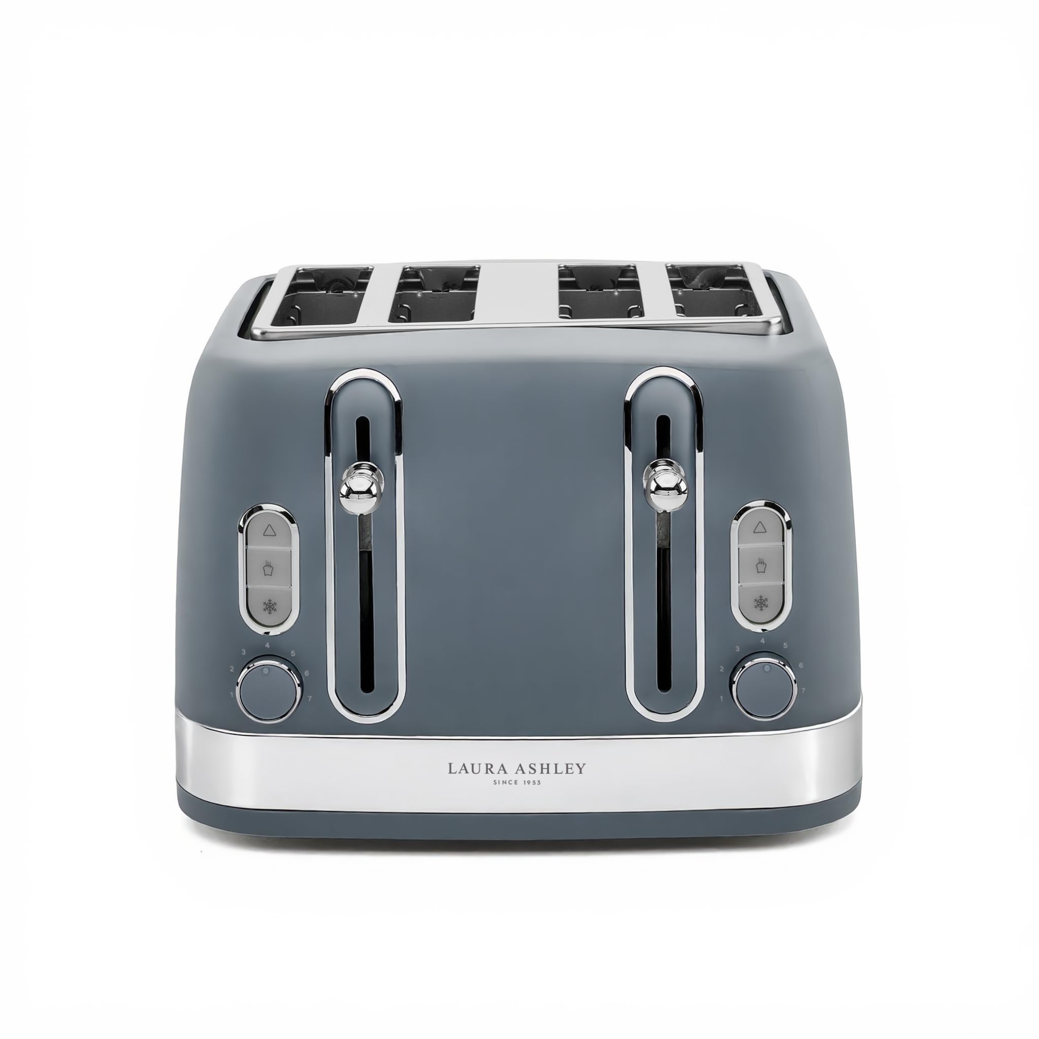 Laura Ashley Dark Slate 4 Slice Toaster - Easy to Use Bread Toaster 4 Slice