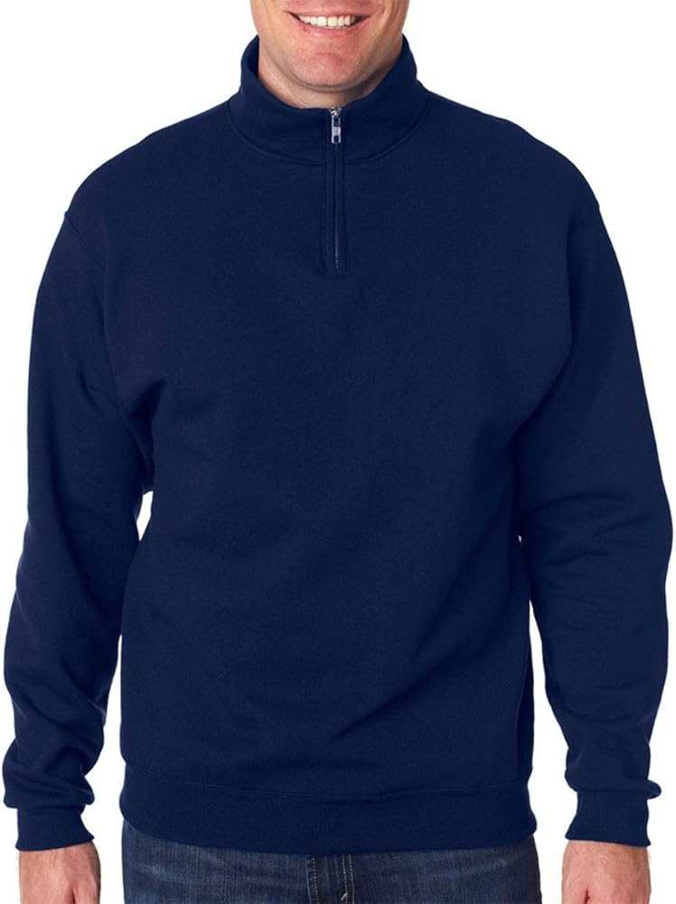 JERZEES NuBlend 1/4-Zip Cadet Collar Sweatshirt. 995M (Navy