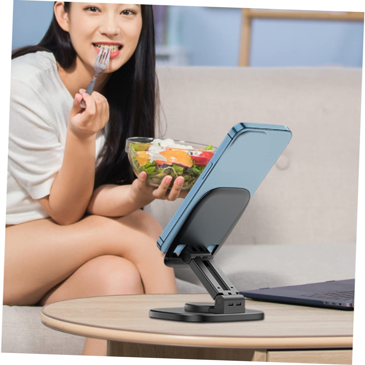 SHINEOFI 2pezzi Supporto Da Scrivania Per e Tablet Telefono Multifunzionale in Materiale Di Qualità Stabile e Antiscivolo Compatto Per Quotidiano e Viaggio