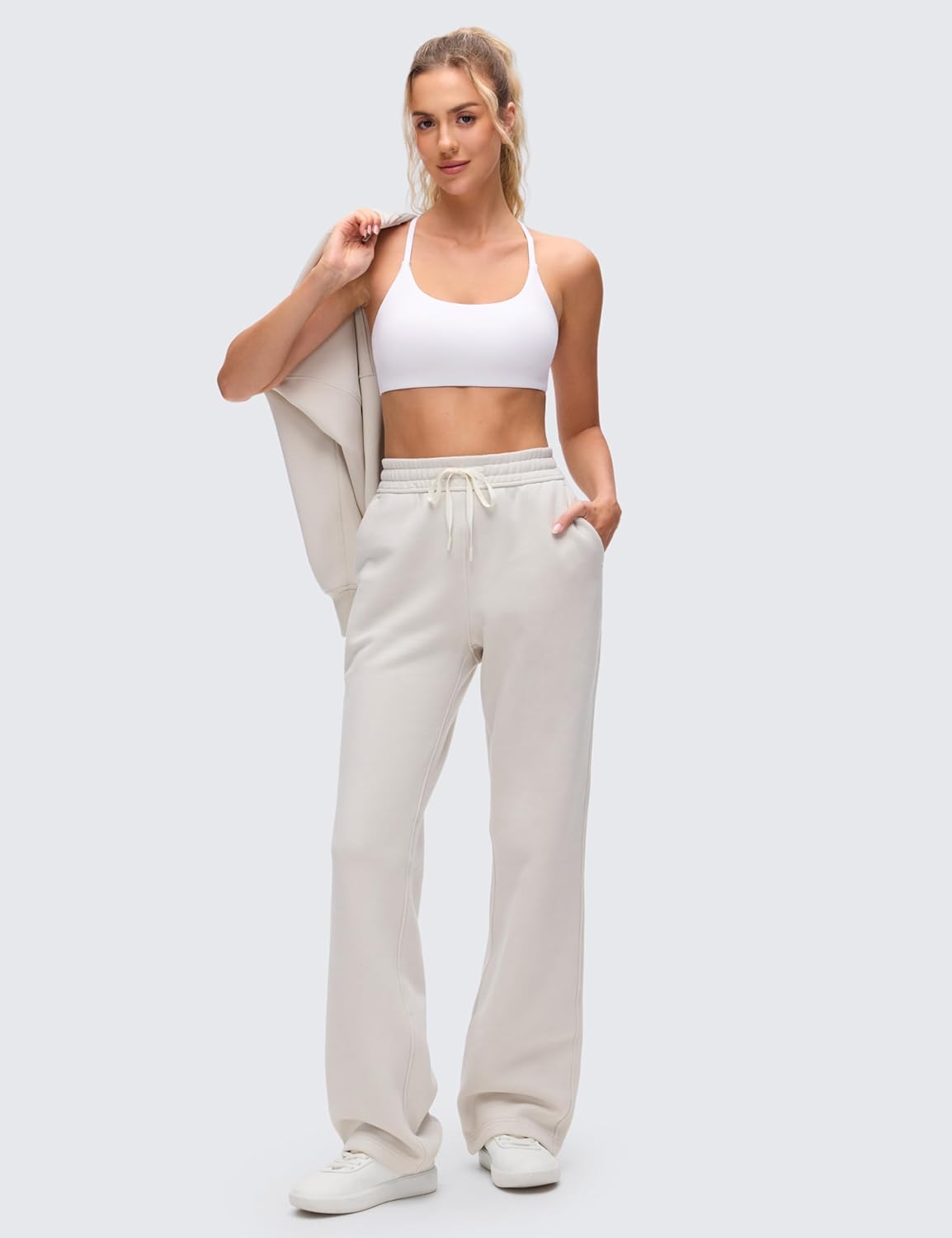 CRZ YOGA Butterluxe Twist Cross Back Sports Bras for Women - U Neck Padded Adjustable Spaghetti Straps Yoga Top - Image 5